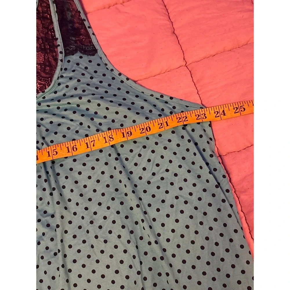 Secret Treasures Teal‎ Polka Dot Lace Short Nightgown Sleepwear Plus Size 3X